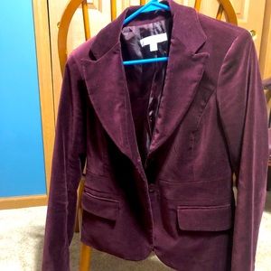 Burgundy Velvet 2-Button Jacket